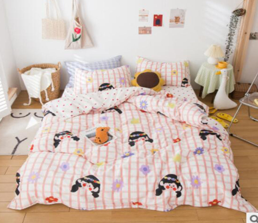 3D Girl Flowers 40229 Bed Pillowcases Quilt