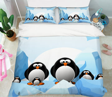 3D Ice Snow Penguin 19184 Bed Pillowcases Quilt