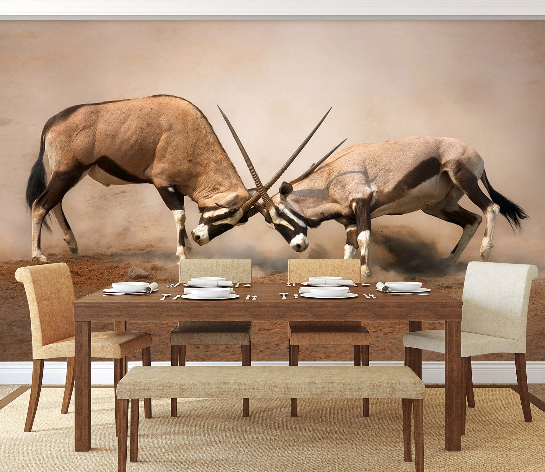 3D Antelope Battle 205 Wall Murals Wallpaper AJ Wallpaper 2 