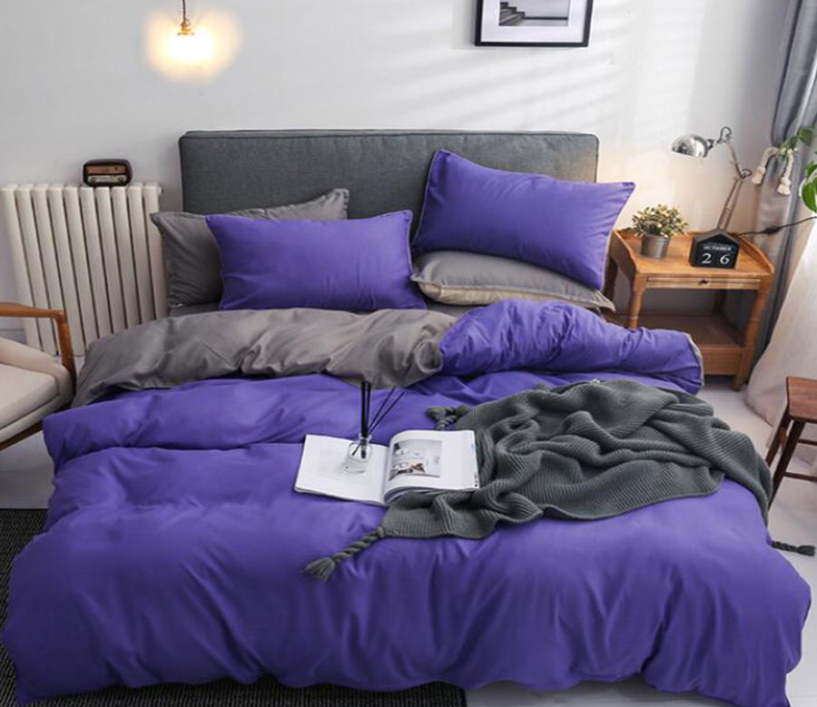 3D Purple Gray 12108 Bed Pillowcases Quilt
