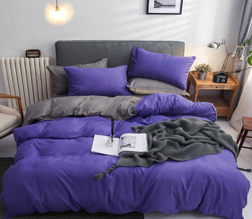 3D Purple Gray 12108 Bed Pillowcases Quilt