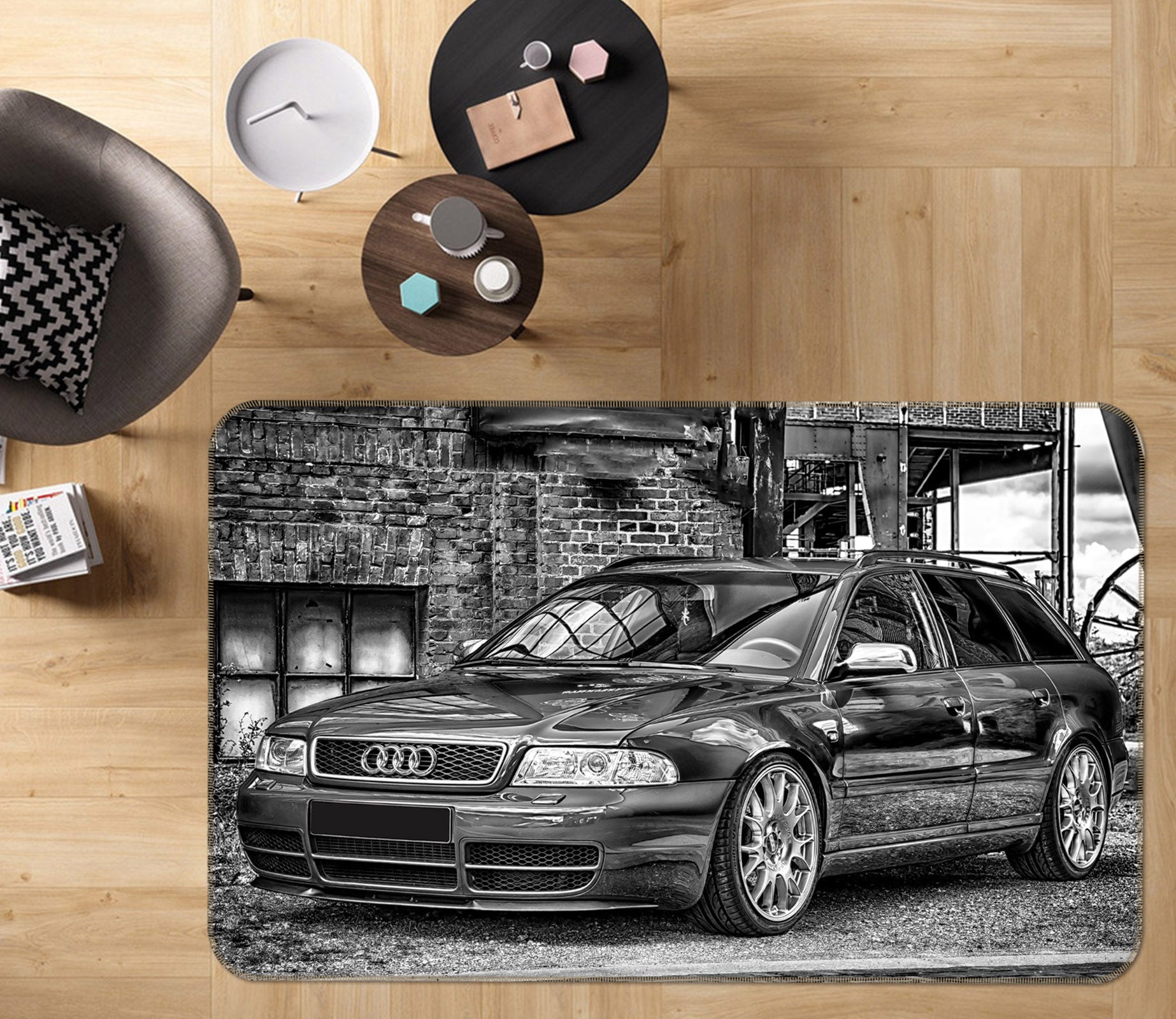 3D Black Car 42009 Vehicle Non Slip Rug Mat