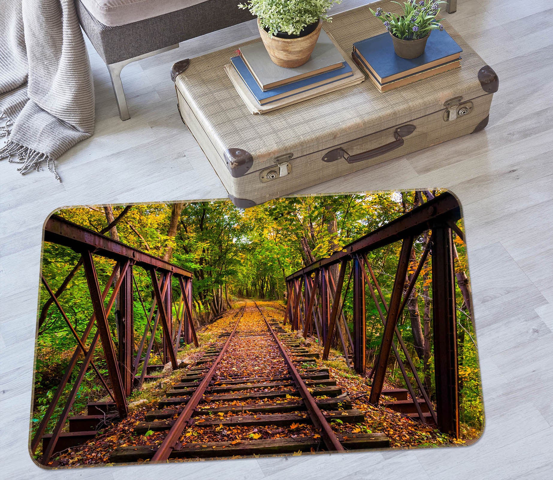 3D Wooden Bridge Gallery 42071 Vehicle Non Slip Rug Mat