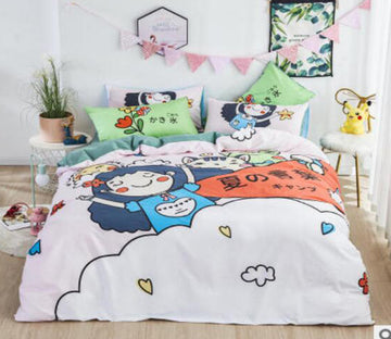 3D Cartoon Little Girl 50087 Bed Pillowcases Quilt