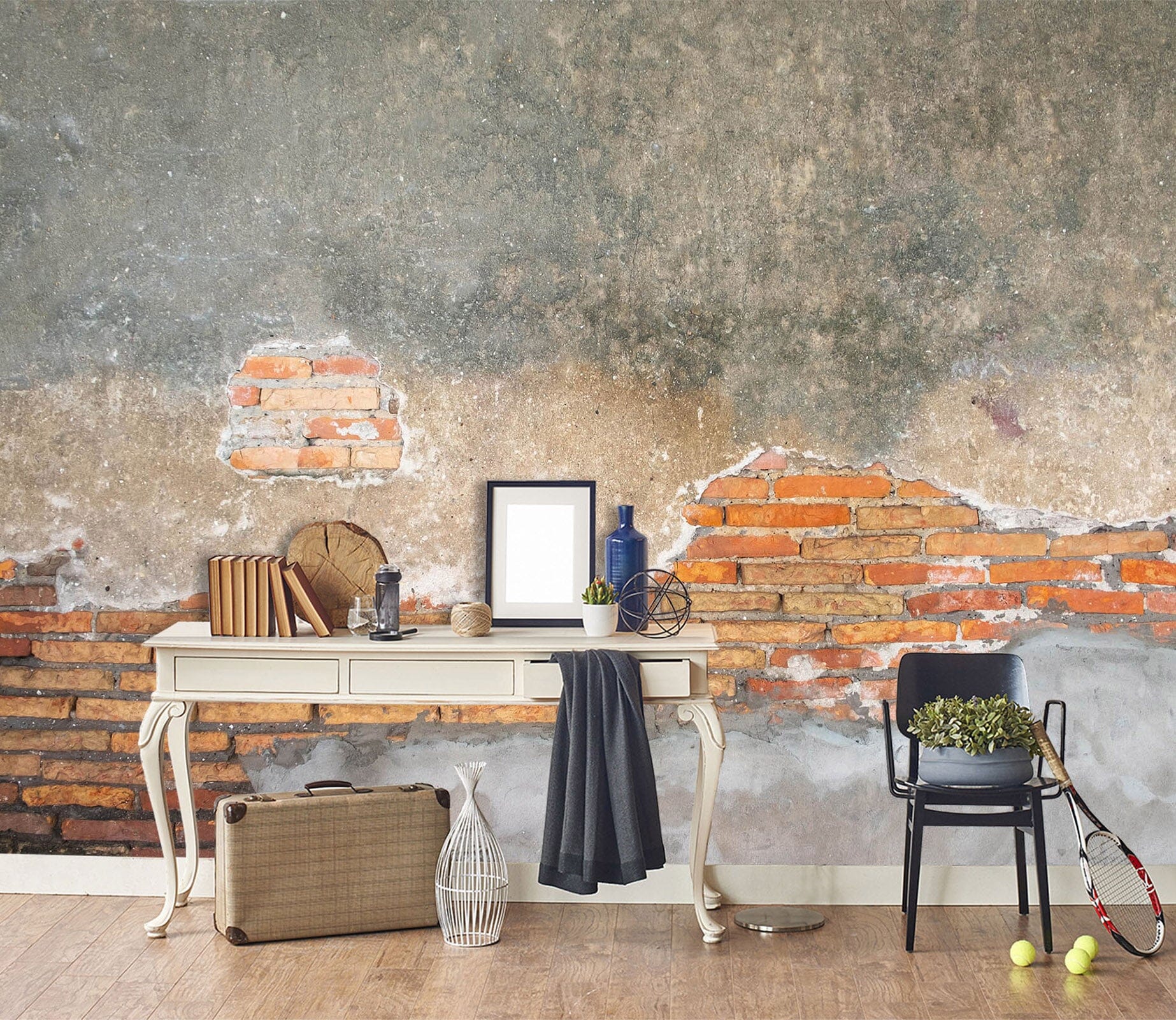 3D Concrete Brick Wall 101 Wall Murals Wallpaper AJ Wallpaper 2 