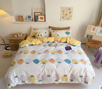 3D Colorful Strawberries 16086 Bed Pillowcases Quilt