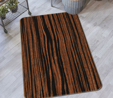3D Brown Stripes 36091 Non Slip Rug Mat