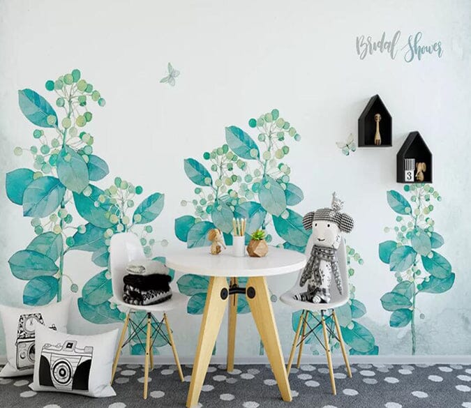 3D Green Leaf 1866 Wall Murals Wallpaper AJ Wallpaper 2 