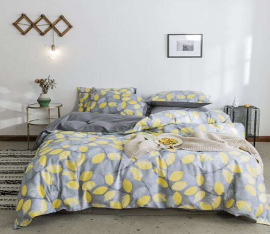 3D Yellow Leaves 14056 Bed Pillowcases Quilt