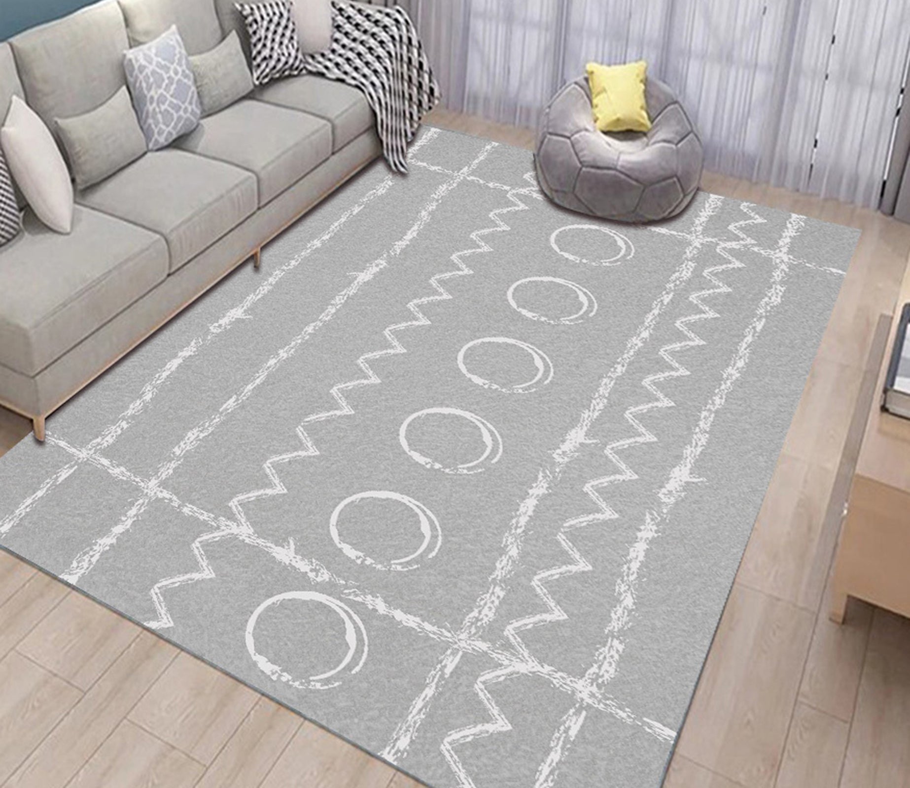 3D White Circle WG441 Non Slip Rug Mat Mat AJ Creativity Home 