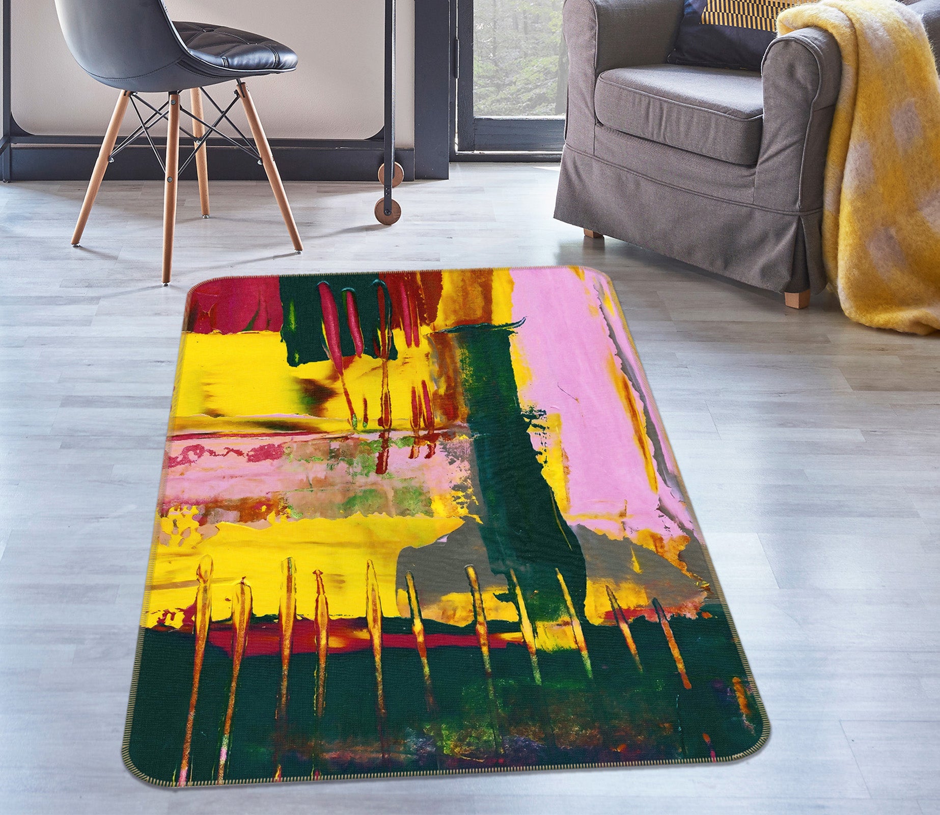 3D Color Pattern 65041 Non Slip Rug Mat