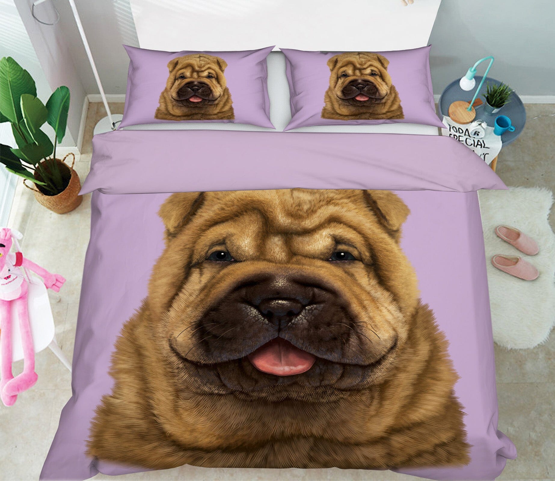 3D Shar Pei Puppy Portrait 077 Bed Pillowcases Quilt Exclusive Designer Vincent Quiet Covers AJ Creativity Home 