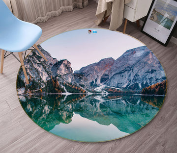 3D Mountains Rivers 69083 Round Non Slip Rug Mat