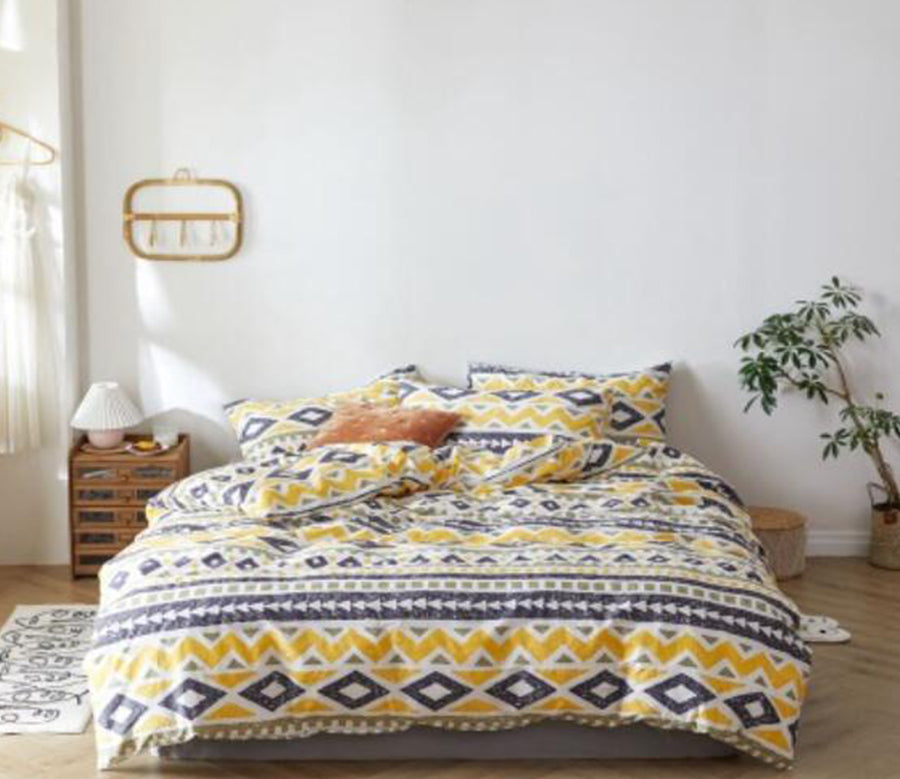 3D Yellow Purple Lines 30023 Bed Pillowcases Quilt