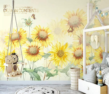 3D Sunflower 2309 Wall Murals Wallpaper AJ Wallpaper 2 