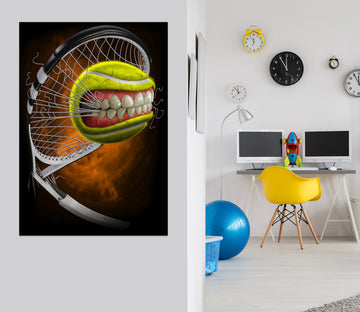 3D Teeth Tennis Net 5111 Tom Wood Wall Sticker