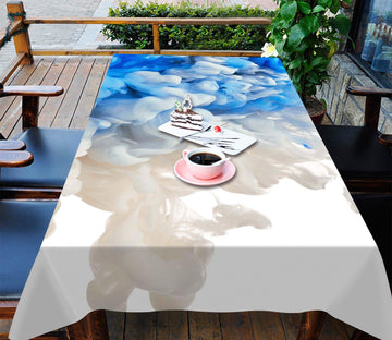 3D Light Blue White Gouache 34 Tablecloths Wallpaper AJ Wallpaper 