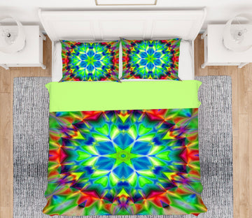 3D Green Pattern 14044 Bed Pillowcases Quilt
