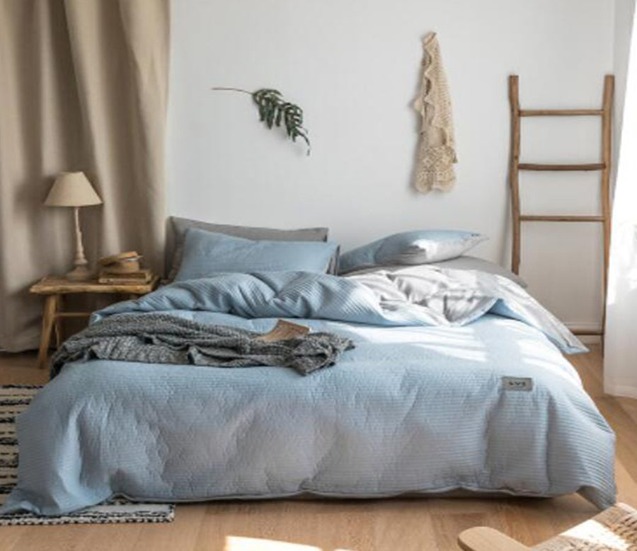 3D Gray Blue 30110 Bed Pillowcases Quilt