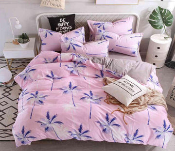 3D Pink Purple Leaves 7010 Bed Pillowcases Quilt