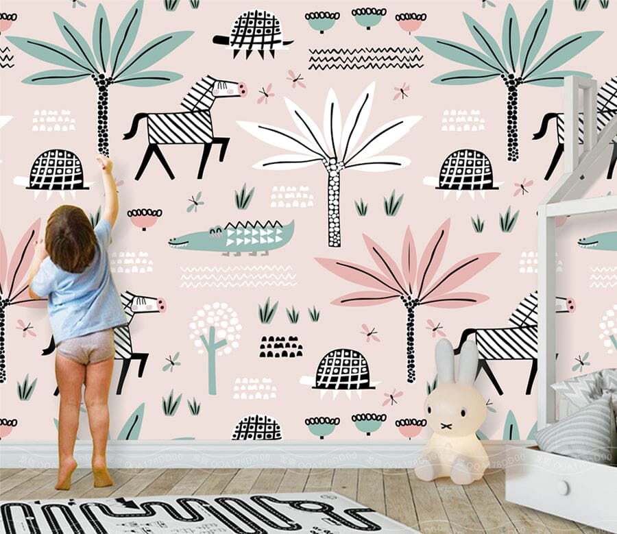 3D Zebra Tree WC011 Wall Murals Wallpaper AJ Wallpaper 2 