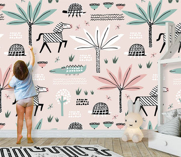 3D Zebra Tree WC011 Wall Murals Wallpaper AJ Wallpaper 2 