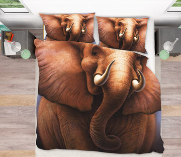 3D Elephant 2118 Jerry LoFaro bedding Bed Pillowcases Quilt Quiet Covers AJ Creativity Home 