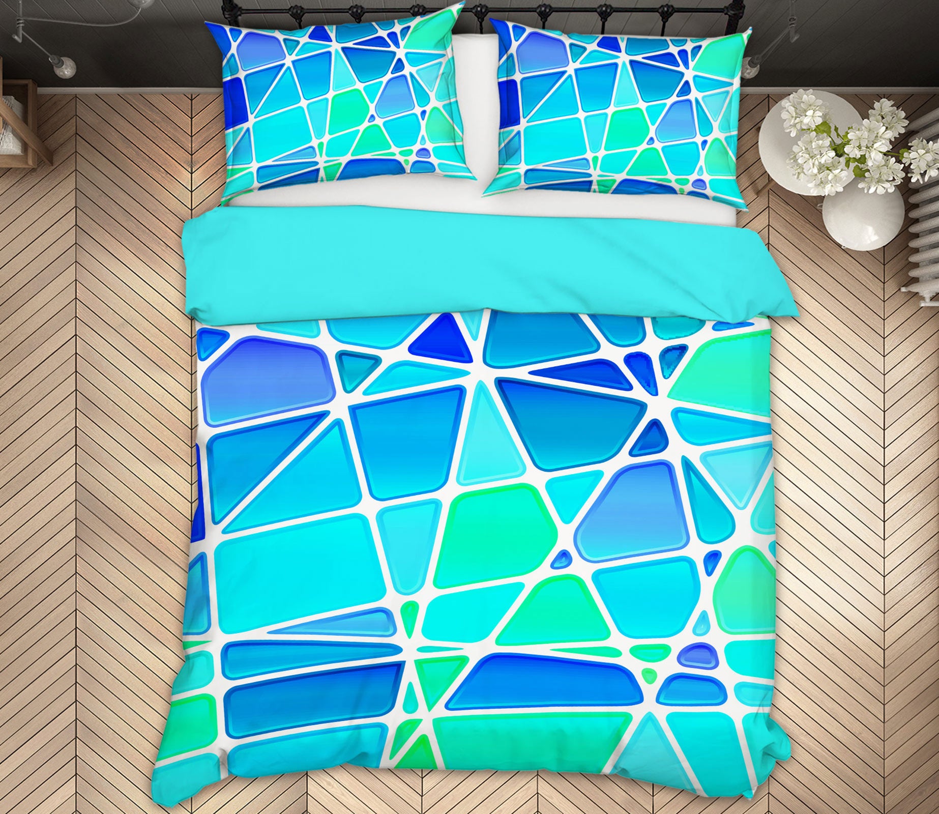 3D Blue Lines 14024 Bed Pillowcases Quilt