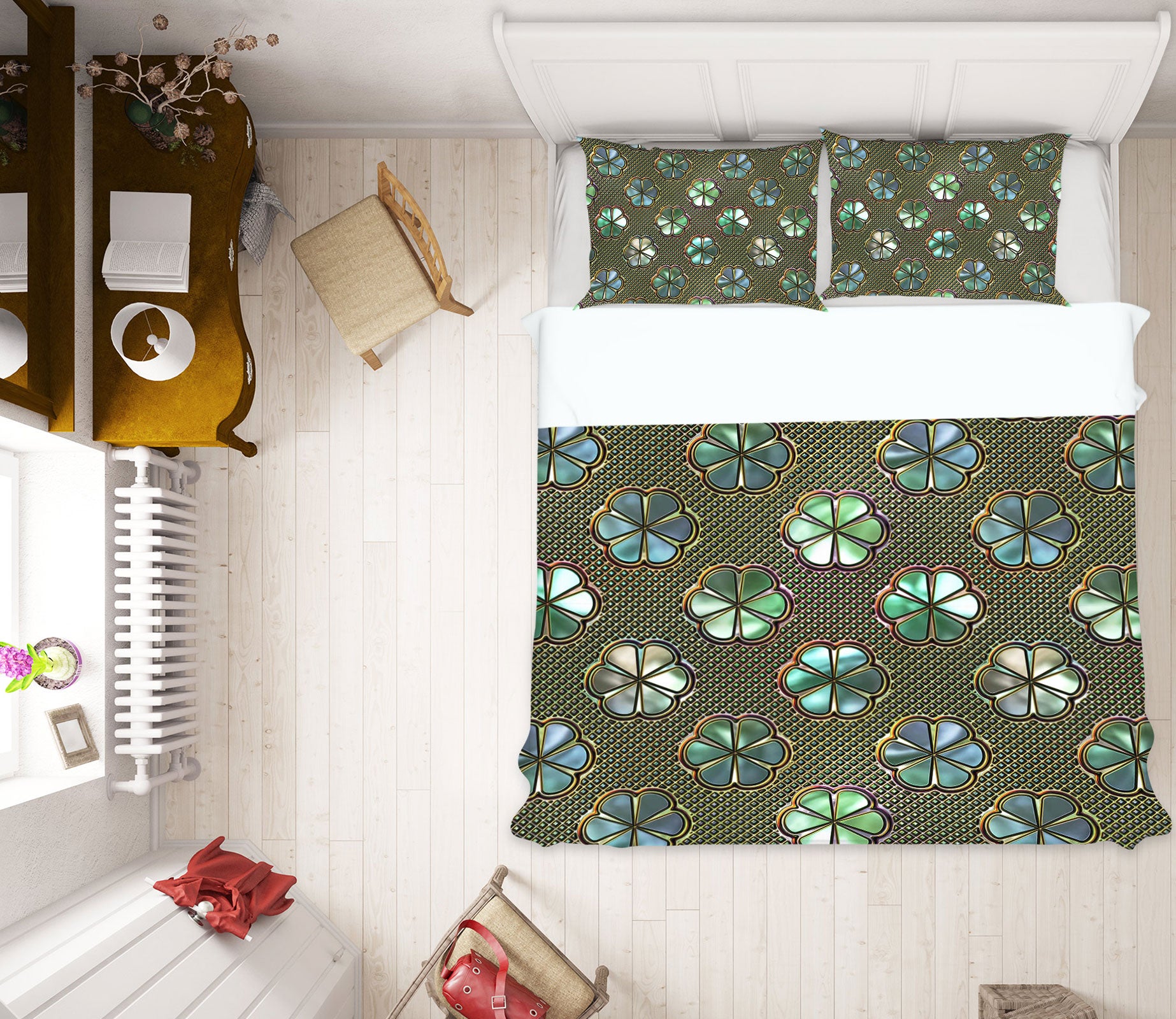 3D Flower Pattern 14068 Bed Pillowcases Quilt