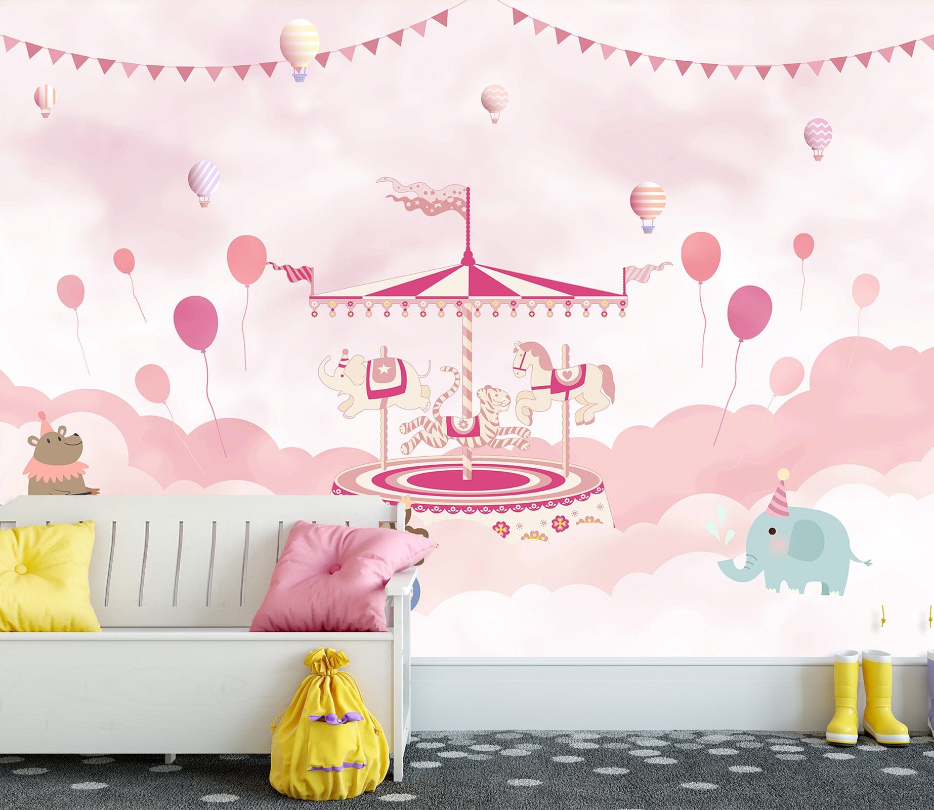 3D Pink Carousel 1439 Wall Murals Wallpaper AJ Wallpaper 2 