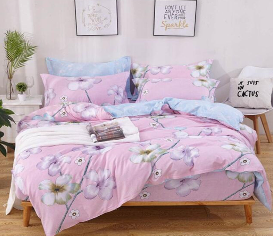 3D White Flower 5126 Bed Pillowcases Quilt