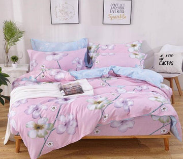 3D White Flower 5126 Bed Pillowcases Quilt