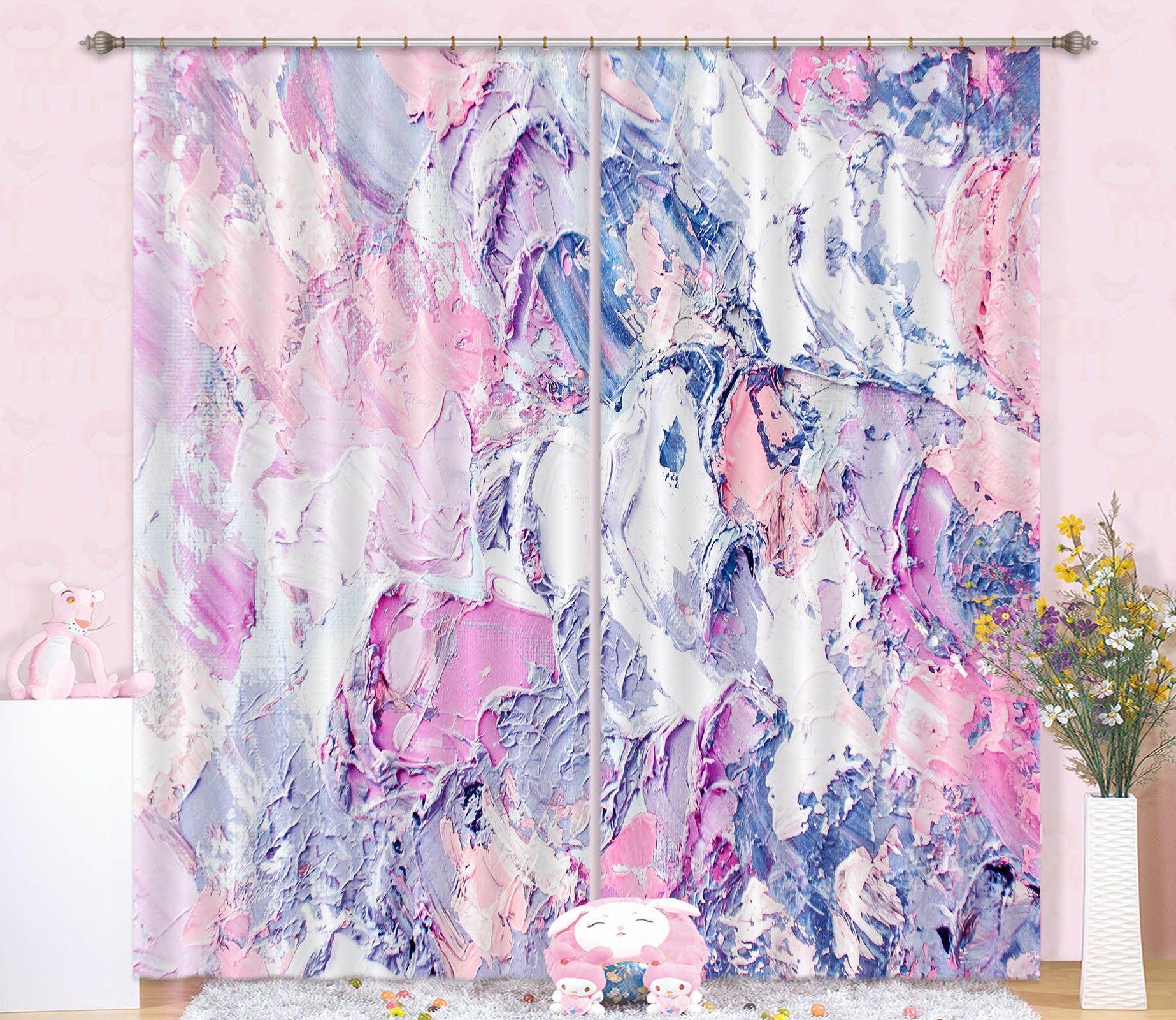 3D Abstract Powder Pigment 14 Curtains Drapes Curtains AJ Creativity Home 