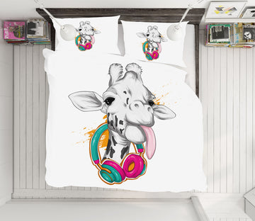 3D Giraffe Headset 63203 Bed Pillowcases Quilt