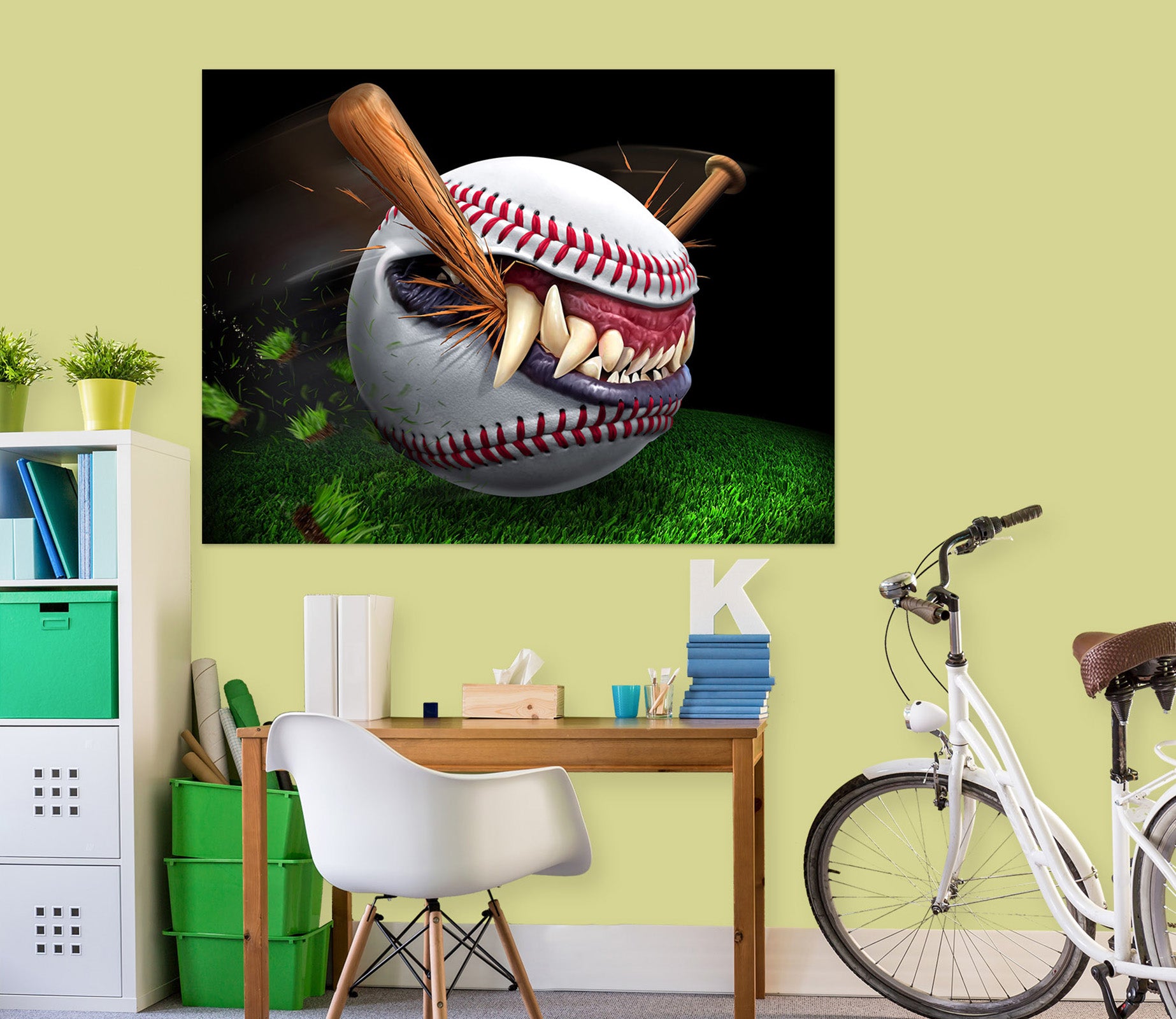 3D Baseball Teeth 5095 Tom Wood Wall Sticker