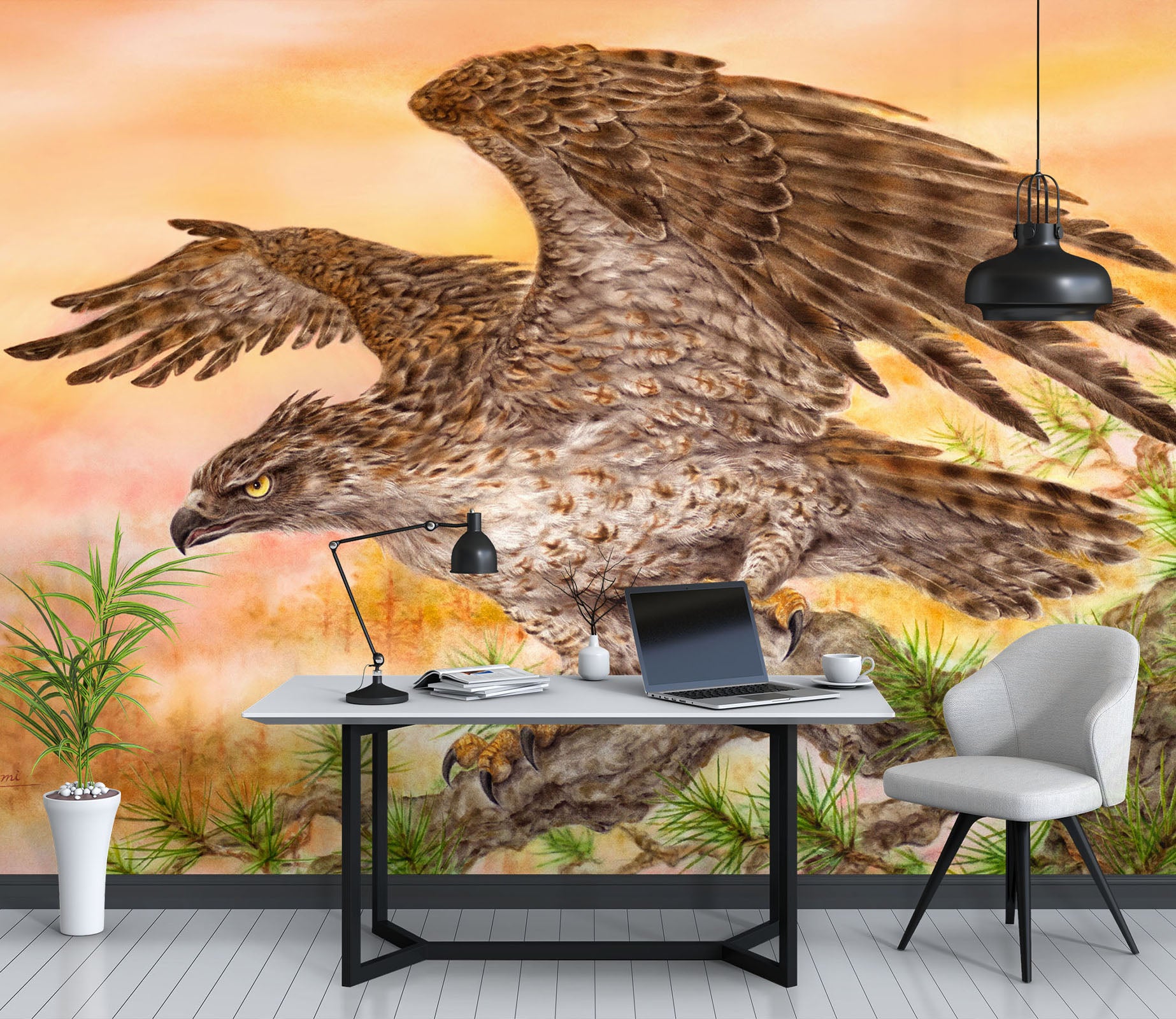 3D Animal Eagle 5421 Kayomi Harai Wall Mural Wall Murals