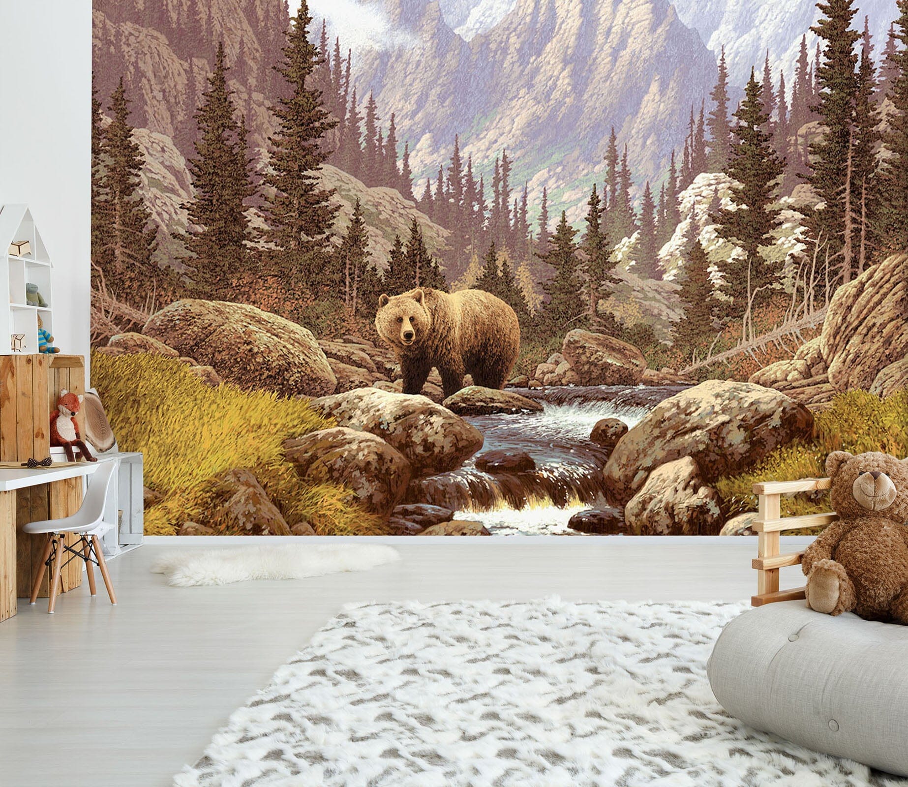 3D Bear River 206 Wall Murals Wallpaper AJ Wallpaper 2 