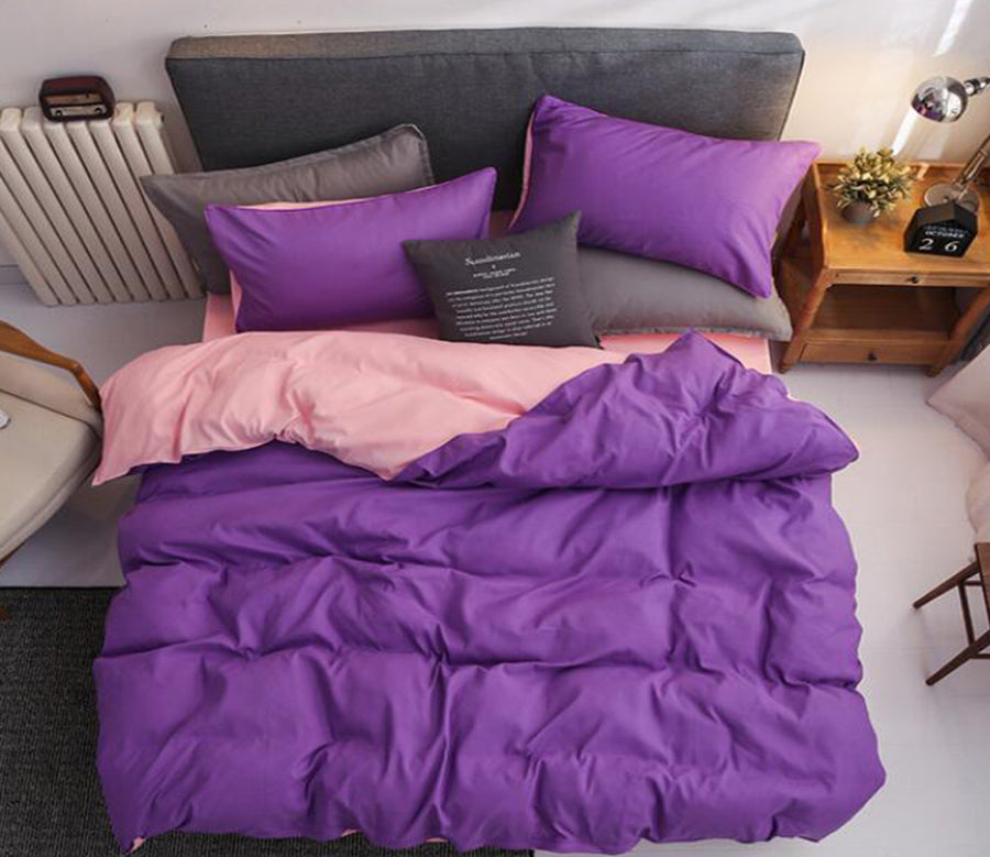 3D Purple Pink 2133 Bed Pillowcases Quilt