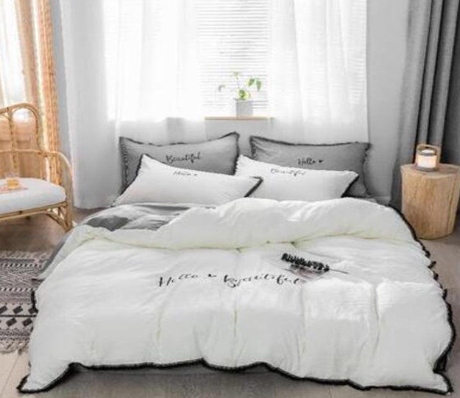 3D White 50007 Bed Pillowcases Quilt