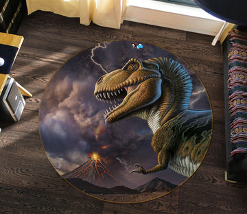 3D Volcanic Dinosaur 83148 Jerry LoFaro Rug Round Non Slip Rug Mat