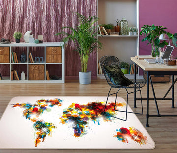 3D Vibrant Colors 228 World Map Non Slip Rug Mat Mat AJ Creativity Home 