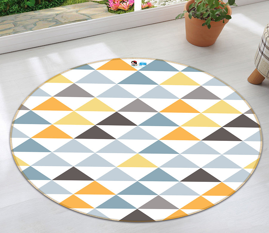 3D Triangle Pattern 64056 Round Non Slip Rug Mat