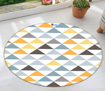 3D Triangle Pattern 64056 Round Non Slip Rug Mat