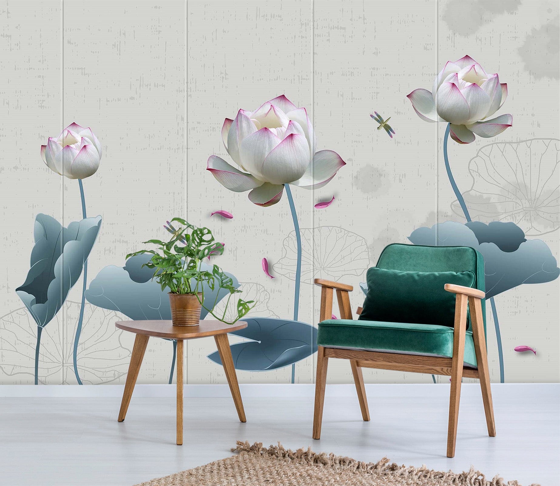 3D Pond Lotus 2080 Wall Murals Wallpaper AJ Wallpaper 2 