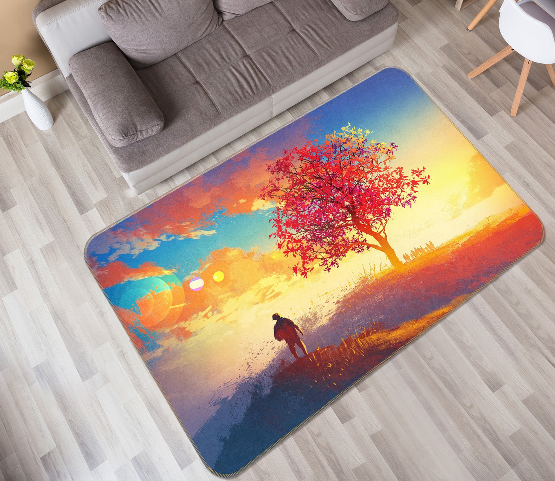 3D Trees 35088 Non Slip Rug Mat