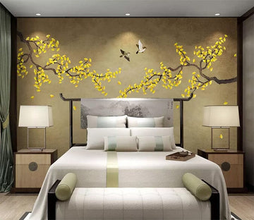 3D Golden Leaves 2299 Wall Murals Wallpaper AJ Wallpaper 2 