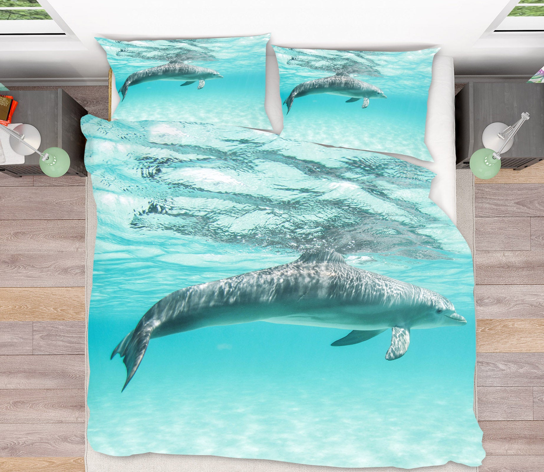3D Dolphin 21038 Bed Pillowcases Quilt