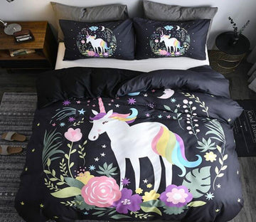 3D Wreath Unicorn 7028 Bed Pillowcases Quilt