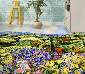 3D Field Colorful Flowers 9537 Allan P. Friedlander Floor Mural