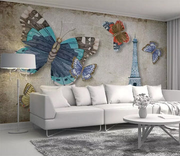 3D Butterfly Tower 1437 Wall Murals Wallpaper AJ Wallpaper 2 